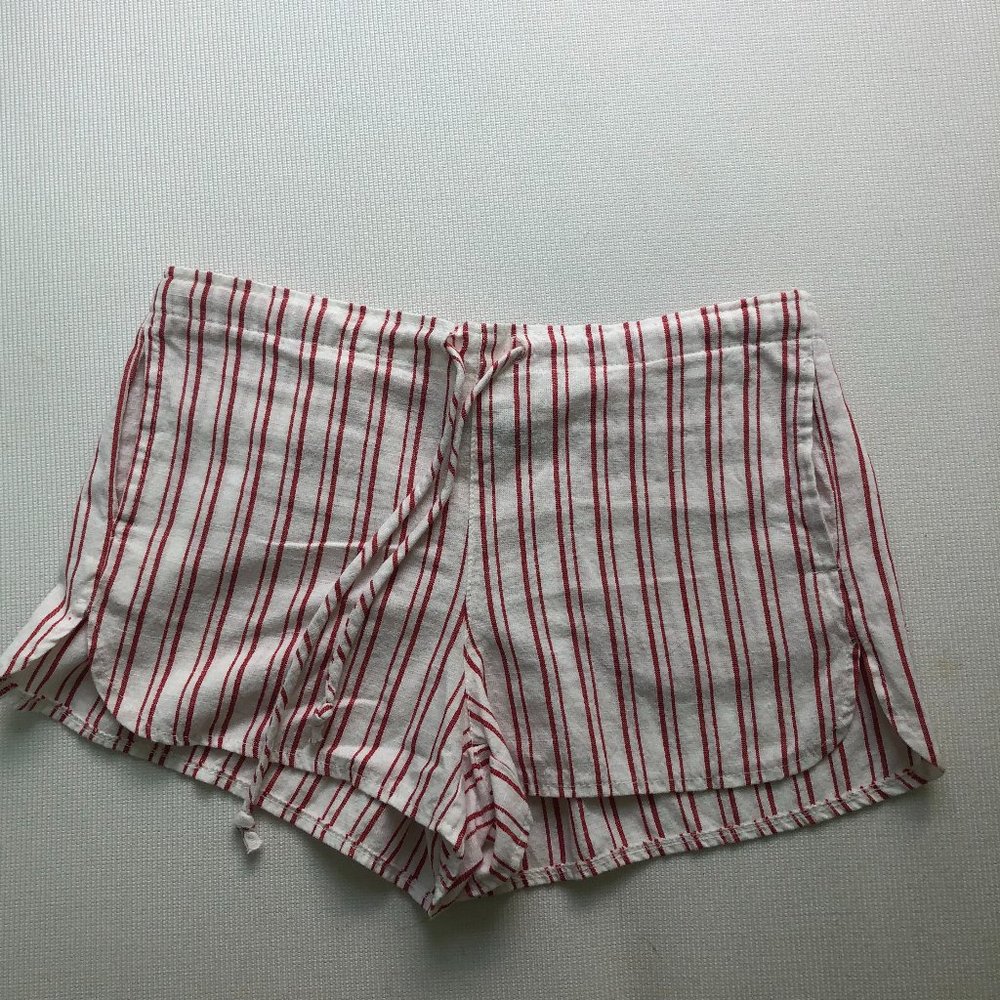Brandy Melville red and white stripped shorts
